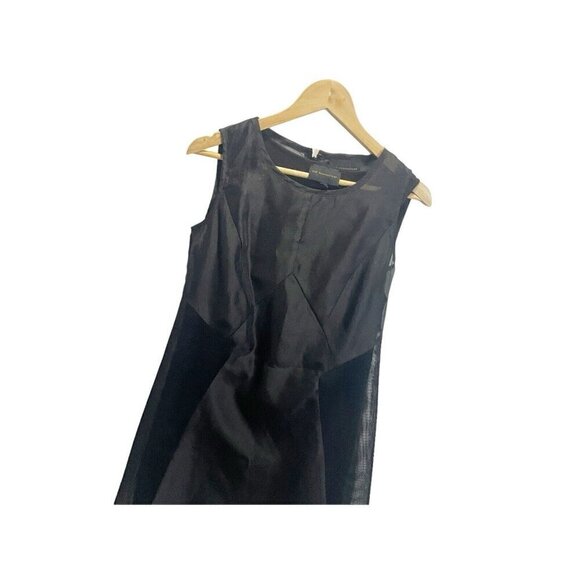 112 Mountainyan Black Layered Cocktail Dress M Sleeveless Slip Formal Mini - Picture 3 of 5